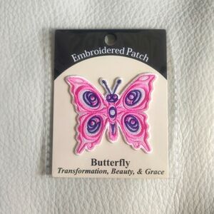 2.5" Embroidered Patch 'Butterfly' Indigenous Design by Joe Wilson